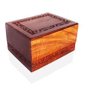Bois de rose massif économique taille moyenne, taille d'urne 7x5x4 "pour 87 pouces Cu | Prêt à être expédié - Product Image 3