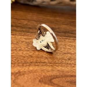 Bague en turquoise de Kingman et argent sterling, fabrication Navajo, bijou de collection culturelle, taille 9 - Product Image 5