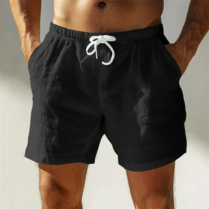 Pantalones cortos para hombre Nuevos pantalones cortos de tres décimas de longitud para hombres en color sólido, cómodos, casuales, transpirables y adecuados para exteriores - Product Image 6