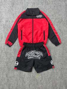 Survêtement coupe-vent Veste et short à fermeture éclair 100% Nylon Heavyweight DTF Logo Survêtement coupe-vent surdimensionné pour hommes - Product Image 4