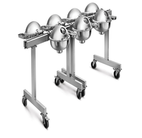 Plat à chafing en acier inoxydable en forme de globe avec fenêtre en verre 5L, finition naturelle polie, pour équipement de maintien au chaud pour hôtels et restaurants
