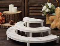 Support de service rond pour gâteaux en bois blanchi, écologique, de qualité alimentaire, présentoir de table pour desserts, piédestal, décoration intérieure, sac OPP