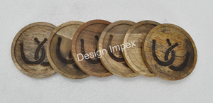 Dessous de verre en bois écologiques vente chaude sous-verres équestres et table présentoir de bureau tapis et tampons en bois tasse napperons en verre - Product Image 4