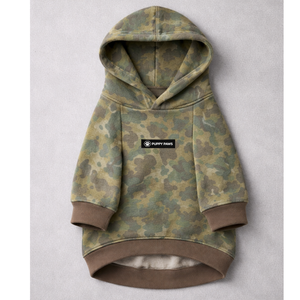 เสื้อฮู้ดดี้ลายไม้คอนกรีตสำหรับสุนัข ลายพรางมอส ผ้าฟลีซนุ่ม เสื้อกันหนาวมีฮู้ด อุ่นสบาย ใส่ได้ในฤดูหนาวสำหรับสุนัข - Product Image 4