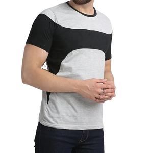 Logotipo personalizado de alta calidad 100% algodón camiseta de hombre cuello redondo Diseño a rayas transpirable de talla grande bordado personalizado Jersey - Product Image 1