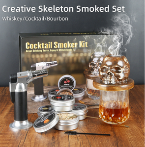Kit Classico in Legno per Affumicatura e Infusione di Bevande, per Whisky e Cocktail Torcia Portatile con Coperchio Superiore per Trucioli di Legno Set di Utensili da Bar per Casa - Product Image 3