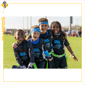 SAMAVIA Kit de football avec drapeau personnalisé Ensemble complet de maillots, shorts et drapeaux pour équipes et tournois | Uniforme de football américain - Product Image 3