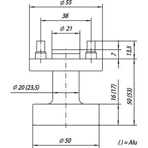 OGRO 3020/6500 AL FS Juego de Accesorios para Chimenea con Roseta Redonda de Aluminio F1 Resistente al Fuego y Perillas Planas - Product Image 3