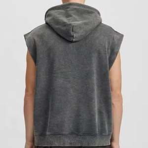 Sweat-shirt sans manches pour homme 100% coton respirant coupe-vent pour la musculation Singlet de musculation Sweat-shirt d'automne - Product Image 5