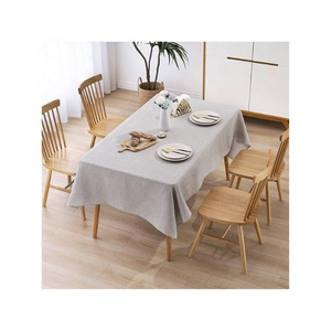 Classique rayé gris coton brodé écologique Durable parfait à manger rassemblements 60x108 pouces nappe lavable en Machine - Product Image 2