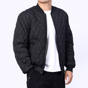 Automne hiver hommes à capuche doudoune conception personnalisée diamant treillis décontracté imperméable coupe-vent séchage rapide toile manteau - Product Image 4