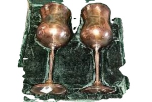 แก้วไวน์ทองเหลืองสไตล์เรโทร แกะสลักด้วยมือ ถ้วยโลหะวินเทจ ของตกแต่งงานแต่งงาน ของตกแต่งโต๊ะอาหาร - Product Image 2