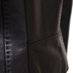 Veste universitaire en cuir de mouton véritable personnalisable en usine pour dames manteau bombardier pour femmes doublure en laine approvisionnement en gros en cuir PU - Product Image 3