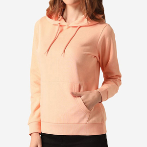 Personalizado mujeres invierno con capucha al aire libre a prueba de viento 100% algodón ecológico sudaderas con capucha cálida manga larga cremallera completa Color liso - Product Image 3