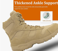 Bottes tactiques en cuir pour hommes, fermeture à lacets, légères, pour le désert et la jungle, travail en extérieur, utilisation à moto