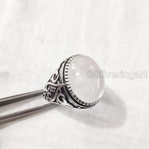 Wholesale Mens <b>Ring</b> Natural <b>Rose</b> <b>Quartz</b> Gemstone Christmas Arabic Design Ottoman Style <b>Ring</b> Jewelry 925 Sterling Silver <b>Ring</b> - Product Image 1