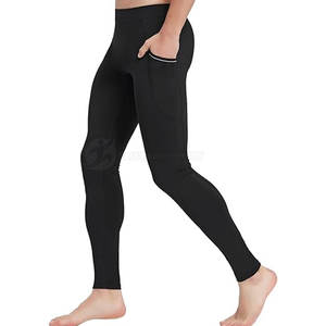 Leggings de fitness taille haute sans couture pour hommes, extensible dans les quatre sens, grande taille avec poches profondes, méthode de tissage tricoté - Product Image 1