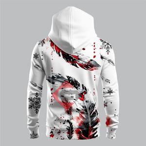 เสื้อฮู้ดแขนปกติของผู้ชายผ้าฟลีซโอเวอร์ไซส์พิมพ์ลาย3D แบบซับลิเมชันดีไซน์ล่าสุด - Product Image 2