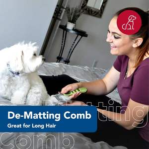 หวีแปรงขนสุนัขแบบมีฟันคม สำหรับสุนัขขนยาวถึงปานกลาง ทำจากสแตนเลสอย่างดี ช่วยให้ขนไม่พันกัน รักษาขนให้ดี - Product Image 2