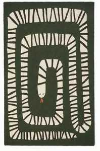 Tapis traditionnel en laine tufté à la main de concepteur moderne vert serpent taille personnalisée disponible-tapis et ensembles traditionnels faits à la main - Product Image 2