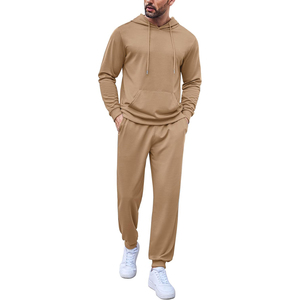 Custom 380GSM French Terry Tracksuit <b>Men</b> Hoodie <b>Jogger</b> Pants Set Olive Green <b>Slim</b> <b>Fit</b> Casual Gym Training Outfit - Product Image 2