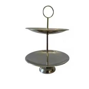 ขาตั้งโลหะพร้อมที่วางเค้กแบบโบราณสำหรับเค้กสองชั้นแท่นวางเค้กขายดีที่สุด - Product Image 2