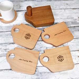 Sous-verres modernes ronds de style américain faits à la main en bois pour thé, café, vin – Articles ménagers de haute qualité, vaisselle, dessous de plat - Product Image 1