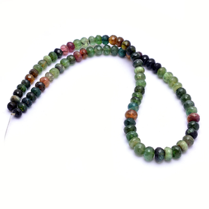 Tourmaline verte pierres précieuses 6mm-8mm Rondelle perles à facettes Tourmaline naturelle pierres précieuses semi-précieuses perles en vrac pour la fabrication de bijoux - Product Image 2