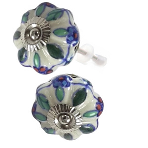 Perillas de cajón de armario de flores de melón de cerámica hechas a mano para cocina, dormitorio, baño, sala de estar, gimnasio, Hotel y almacén al aire libre-CK 228 - Product Image 2