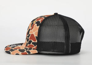 Logotipo personalizado Marrón Camo Trucker Sombreros 6-Panel de ala curva Malla transpirable Snapback Gorra de Béisbol 2017 - Product Image 2