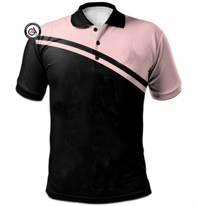 Polo noir et rose avec logo brodé pour femmes sur mesure | Chemises polo en coton vert et rose avec broderie de sororité pour femmes - Product Image 1
