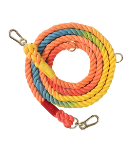 Long Rope Dog <b>Leash</b> with Double Handles for Running or 2-dogs Walking <b>Pet</b> Supplies Accessory Customized Colored Cotton Rope - Product Image 1