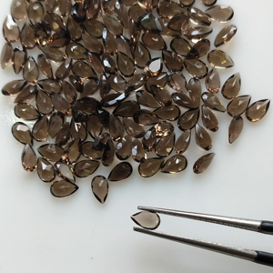 Cuarzo Ahumado Natural, Corte Pera de 5x3 mm, Piedra Preciosa Suelta de la Mejor Calidad para la Fabricación de Joyas - Product Image 3