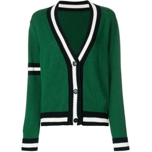 Suéteres Cárdigan de Punto Personalizados de Alta Calidad con Cuello en V, Unisex, Moda Casual, Logotipo Bordado en Patchwork, Varios Tamaños - Product Image 2