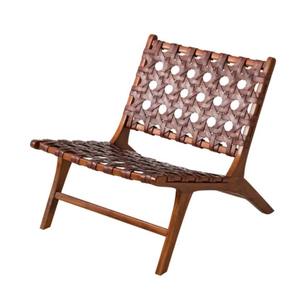 Sillón Reclinable de Madera de Acacia y Cuero Genuino, Dos Plazas, Inflable, Ecológico, Diseño Moderno y Lujoso para Dormitorio - Product Image 6