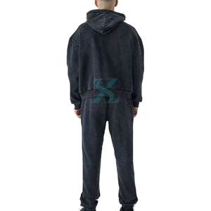 Conjunto deportivo de algodón 100% para hombre, sudadera con capucha y pantalones jogger con logotipo personalizado, conjunto deportivo de algodón y poliéster para hombre, sudadera con capucha y pantalones jogger, ropa de calle - Product Image 5