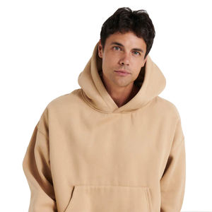 Venta caliente de los hombres de la gota del hombro sudaderas con capucha de manga larga de gran tamaño de los hombres con bolsillo de canguro - Product Image 5