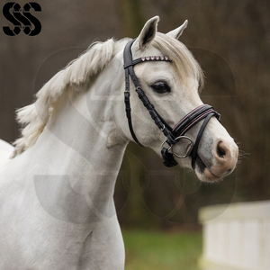 Western Style High Quality Leather/Nylon <b>Horse</b> Bridle Soft Padding Durable Rein Comfortable Fit for Training Customized Colors - Product Image 6