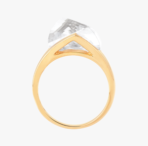 Anillo Unisex de Plata de Ley 925, bisel chapado en oro, piedra preciosa de cristal áspero, diseño religioso único para compromiso de boda - Product Image 3
