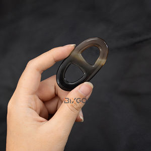 Nouvel arrivage d'anneau de foulard en corne de buffle naturelle faite à la main en forme d'Elipse Best-seller Fashion Ring Buckle taille 4 - Product Image 4