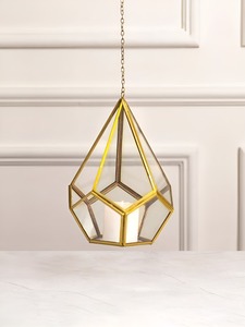 เครื่องใช้บนโต๊ะอาหารสีทองสไตล์การแขวนที่สวยงามดีไซน์เนอร์เทอราเรียมทรงเพชรการตกแต่งที่ทันสมัยเพิ่มความสง่างามและความหรูหราให้กับทุกพื้นที่ - Product Image 2