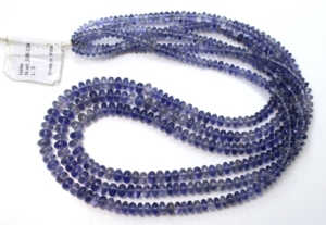Iolite pierres précieuses naturelles perles rondes lisses en vrac 3X5MM taille AAA Grade 18 ''pouces de longueur - Product Image 5