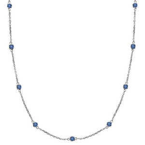 Collar de Oro Blanco de 14k con Diamantes Azules Fantasía (0.33ct) - Product Image 3