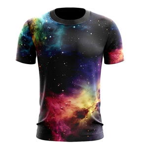 T-shirts de fitness à manches courtes en coton et fibre de bambou pour hommes, différents modèles de vêtements d'extérieur, tricotés - Product Image 1