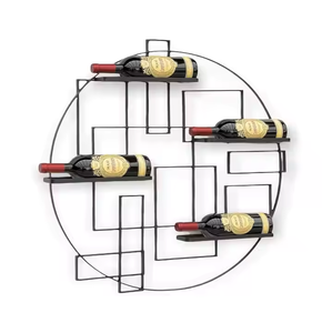 Porte-bouteilles rectangulaire en métal Design créatif Comptoir en métal empilable Support de stockage de vin par décor impex - Product Image 6