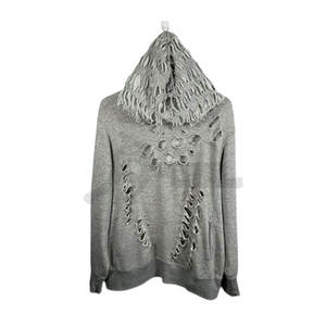 Best Quality Men's Distressed Hoodies 100% Cotton Basics Stylish New Design for Winter Season Solid <b>Pattern</b> Hooded Collar - Product Image 3