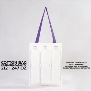 Sac fourre-tout en toile moyen de 10 oz avec poignées en ruban violet, 14 x 16 pouces (35x40 cm), lettres imprimées par transfert thermique pour usage quotidien et cadeaux - Product Image 4