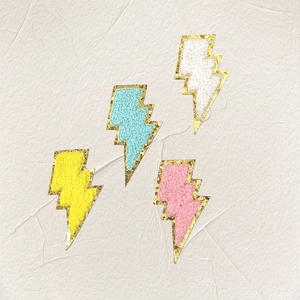 Parche de Chenilla Bordado a Mano con Rayo Colorido para Sombreros y Ropa - Product Image 1