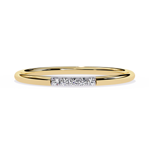 แหวนหมั้นเพชรทรงบริลเลียนต์ 14K ทองคำแท้ เพชรเลี้ยงในห้องปฏิบัติการ รับรองโดย IGI แหวนห้าเม็ด ชุบโรเดียม สำหรับงานแต่งงาน ระดับความสะอาด VVS - Product Image 1