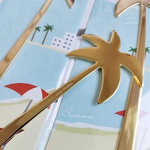 Gold Plated Lemon & Palm Tree Shape Metal Stirring <b>Spoon</b> Honey Juice Milk Tea Drink Milk <b>Coffee</b> Stirring Stick - Product Image 3